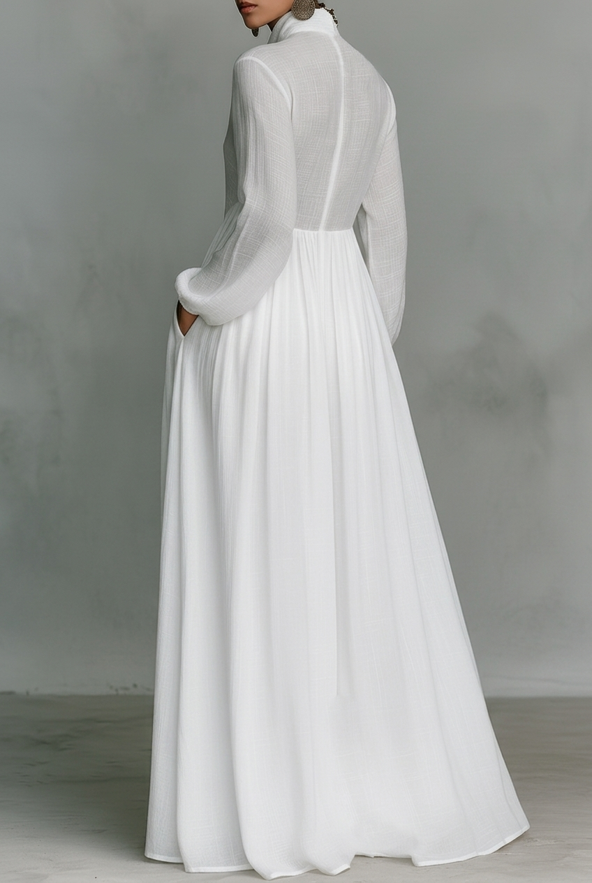 Fleur | Elegant Pleated Button-Front Maxi Dress