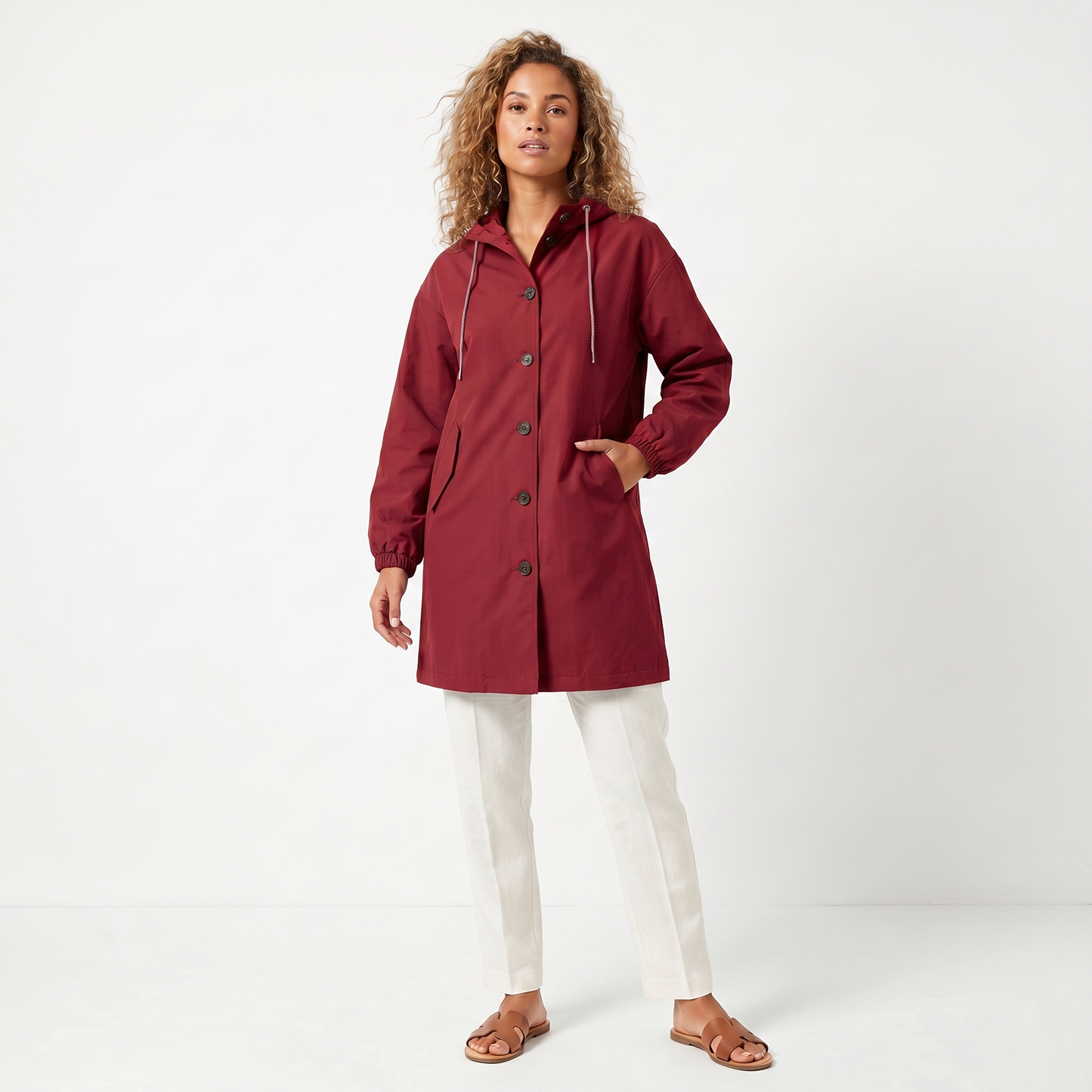 Mirelle | Hooded Mid-Length Trench Coat