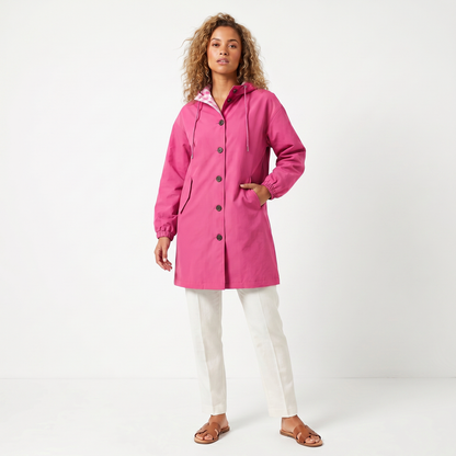 Mirelle | Hooded Mid-Length Trench Coat