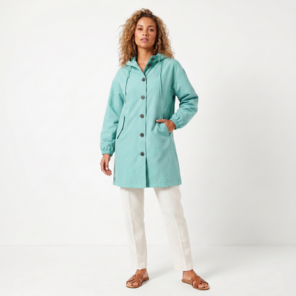 Mirelle | Hooded Mid-Length Trench Coat
