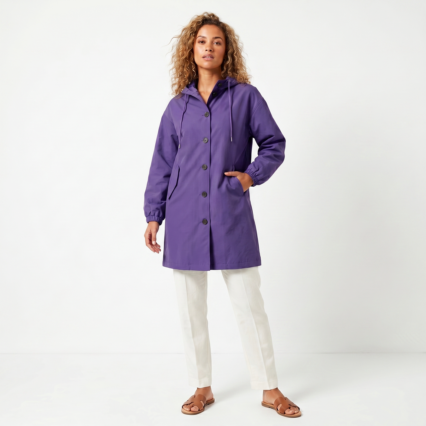 Mirelle | Hooded Mid-Length Trench Coat