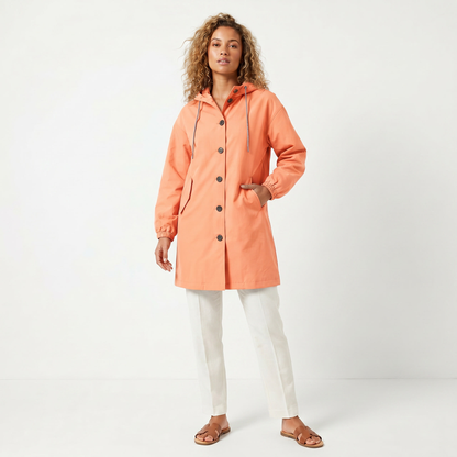 Mirelle | Hooded Mid-Length Trench Coat