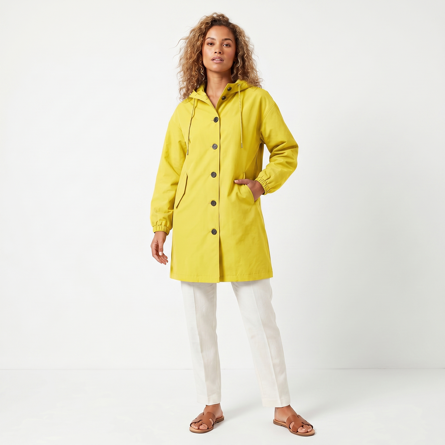 Mirelle | Hooded Mid-Length Trench Coat