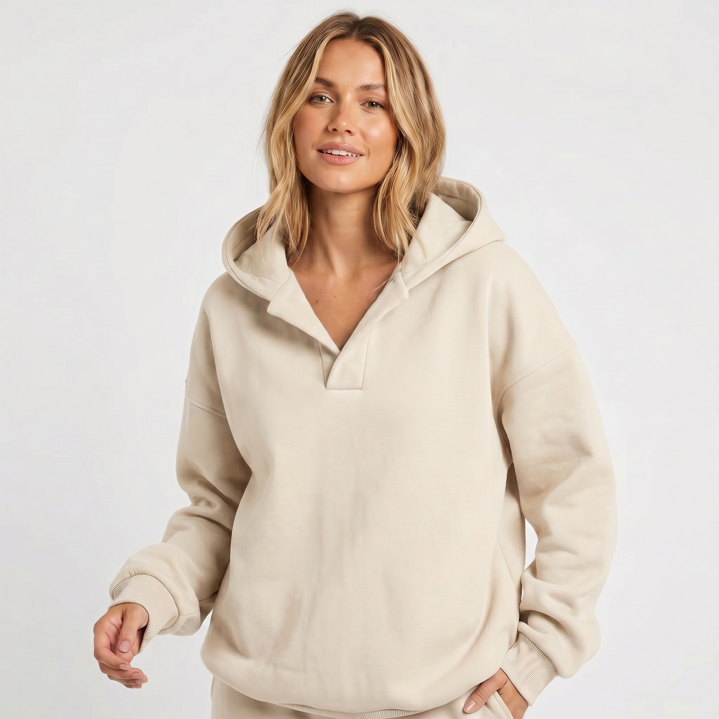 Narelle | Soft Cotton Relaxed Fleece Hoodie