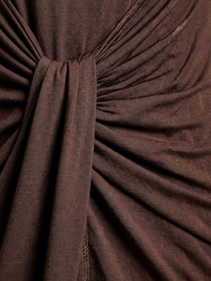Flore | Ruched Twist Knot Maxi Dress