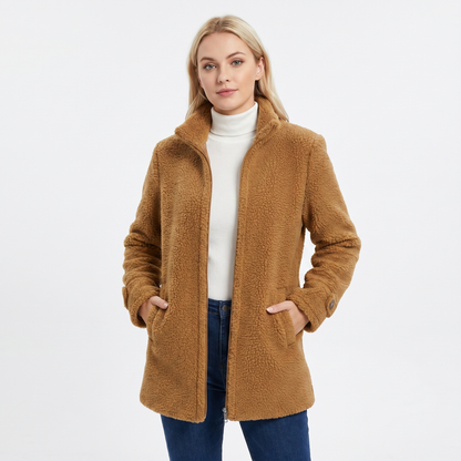 Claire | Mid Length Sherpa Teddy Coat
