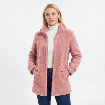 Claire | Mid Length Sherpa Teddy Coat