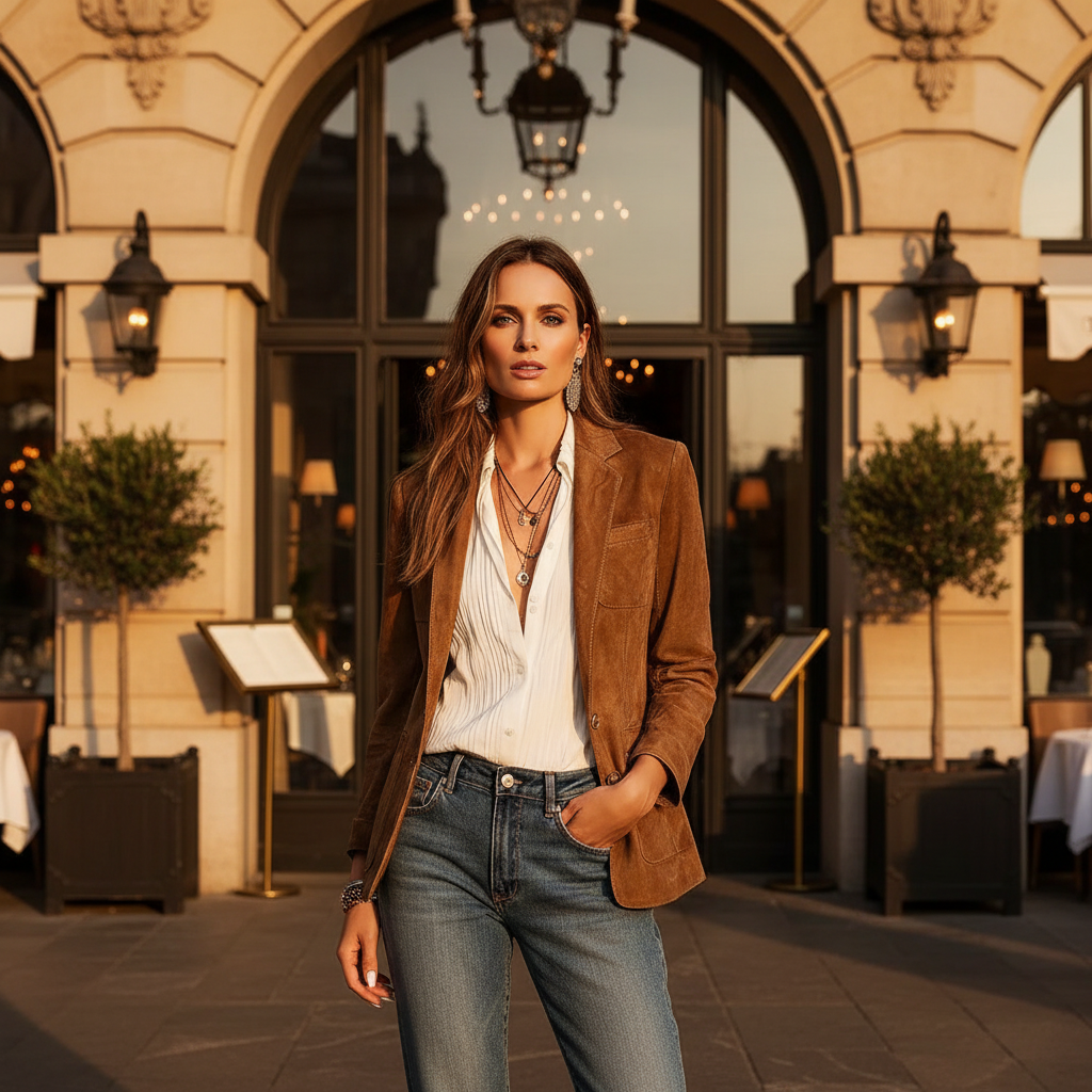 Odile | Button-Down Suede Blazer