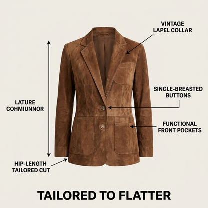 Odile | Button-Down Suede Blazer