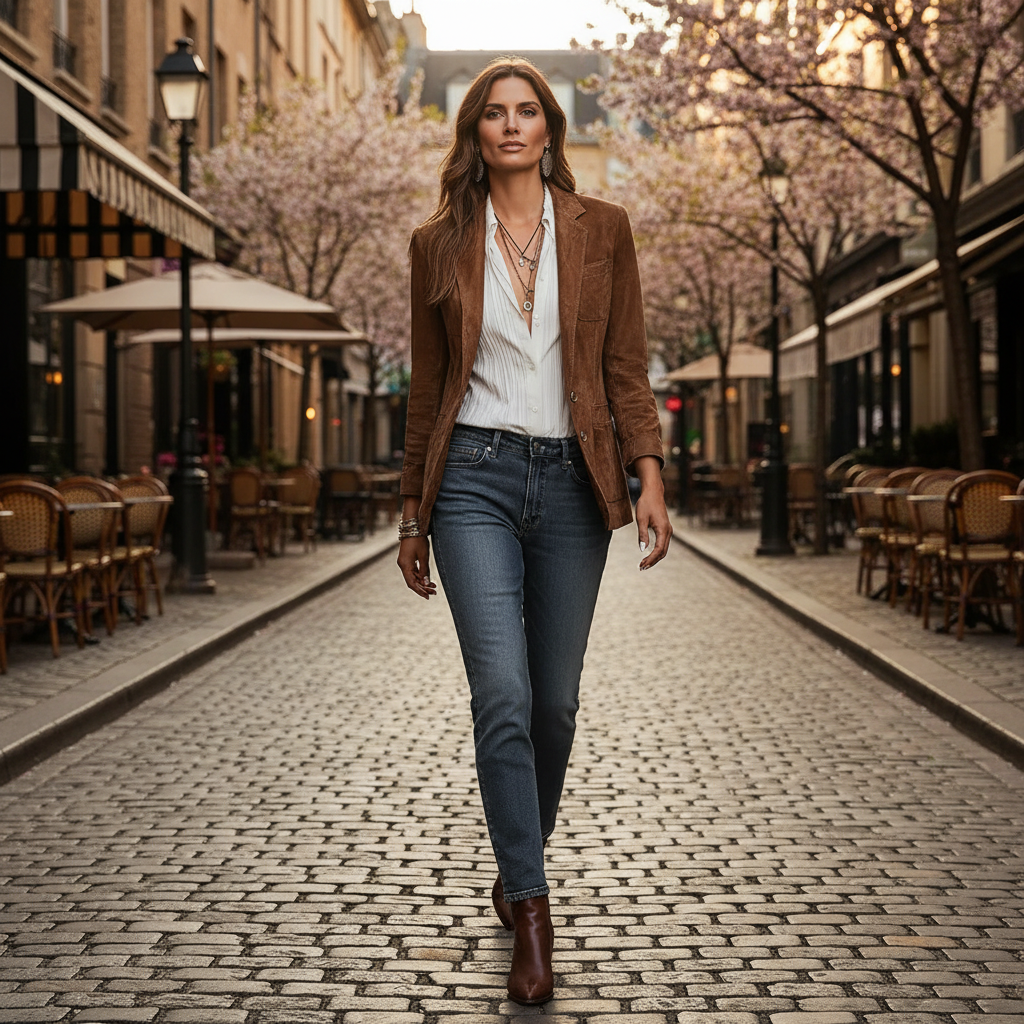 Odile | Button-Down Suede Blazer