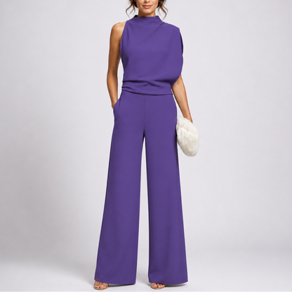 Helene | High Neck Sleeveless Wide-Leg Jumpsuit