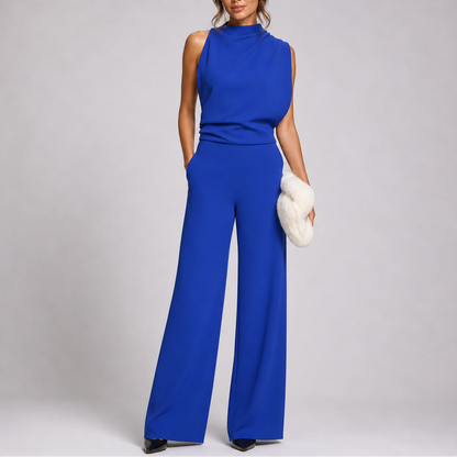 Helene | High Neck Sleeveless Wide-Leg Jumpsuit