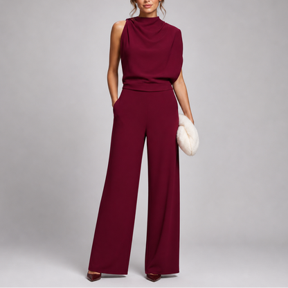 Helene | High Neck Sleeveless Wide-Leg Jumpsuit