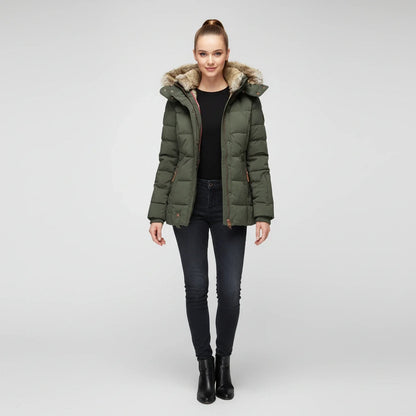 Lea | Faux Fur Hood Quilted Puffer Jacket