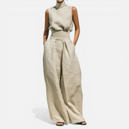 Feline | Sleeveless Wide Leg Jumpsuit