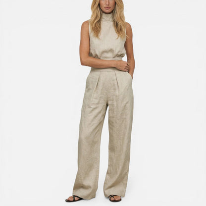 Feline | Sleeveless Wide Leg Jumpsuit