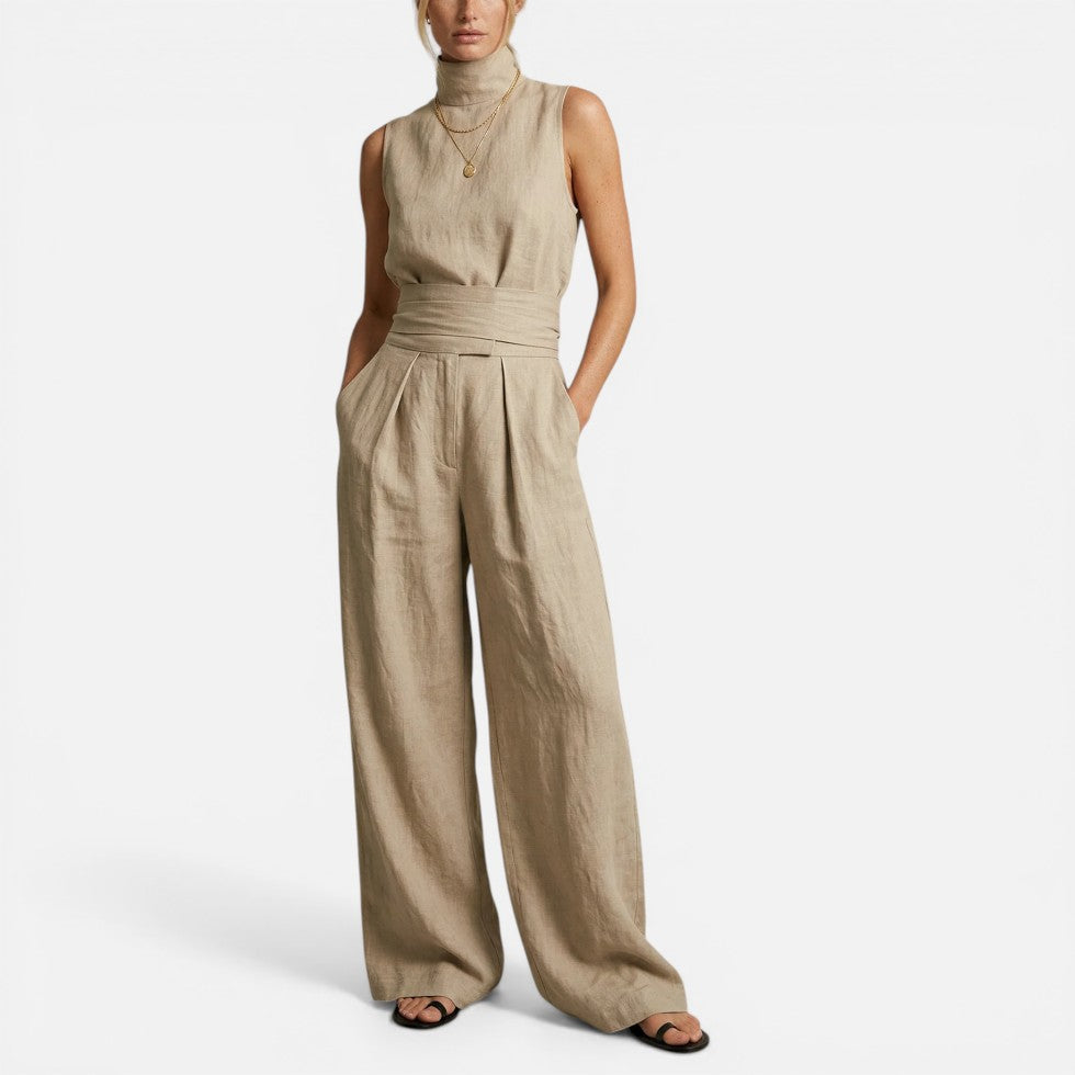 Feline | Sleeveless Wide Leg Jumpsuit