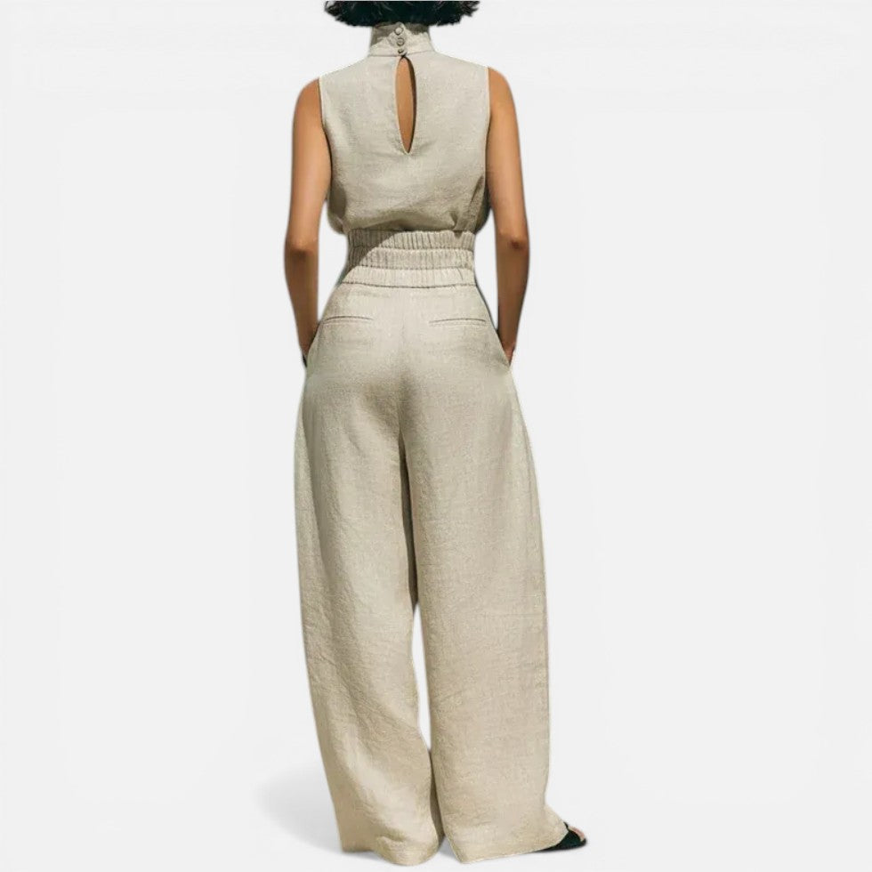 Feline | Sleeveless Wide Leg Jumpsuit