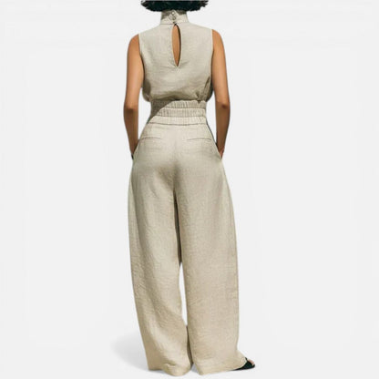 Feline | Sleeveless Wide Leg Jumpsuit