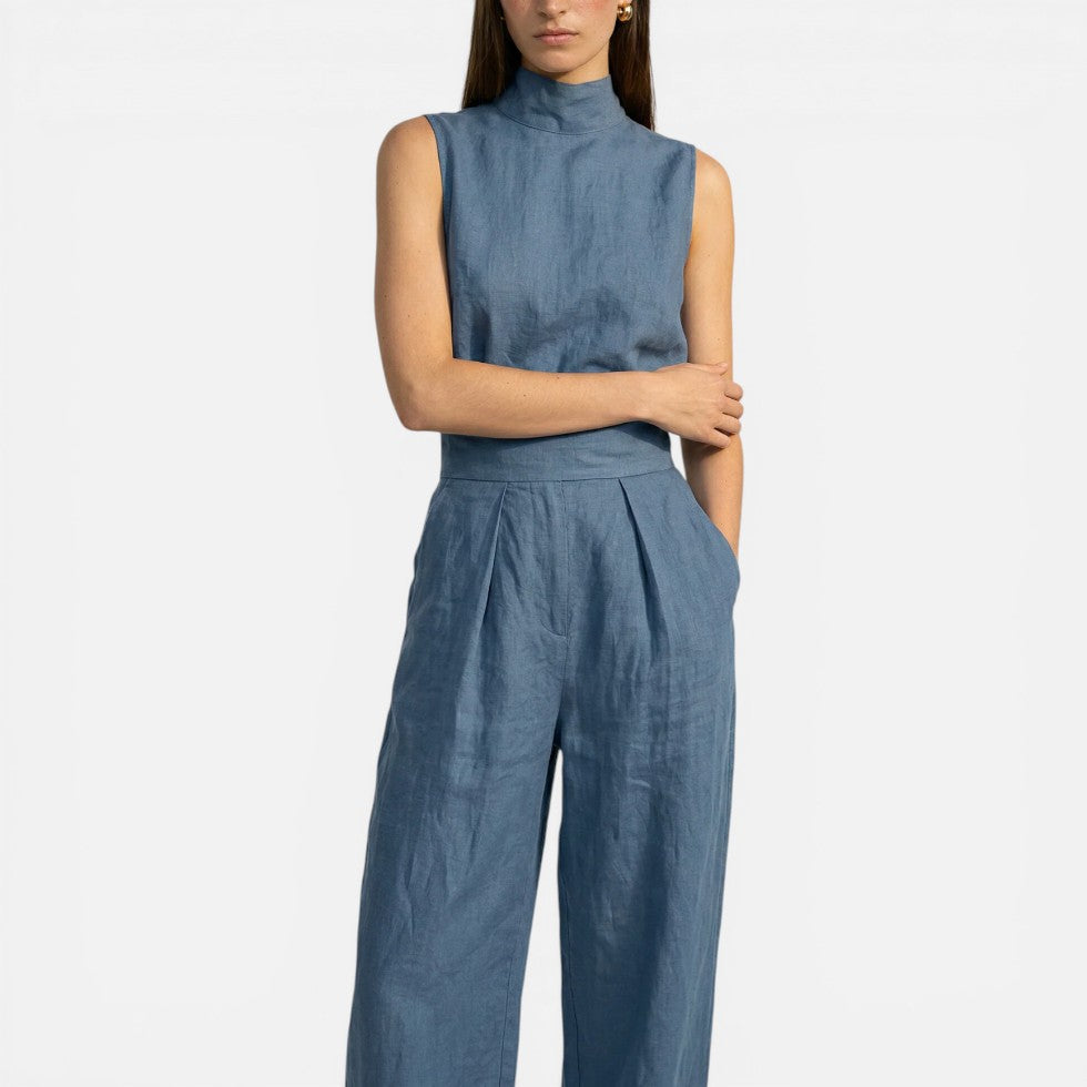 Feline | Sleeveless Wide Leg Jumpsuit