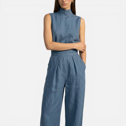 Feline | Sleeveless Wide Leg Jumpsuit