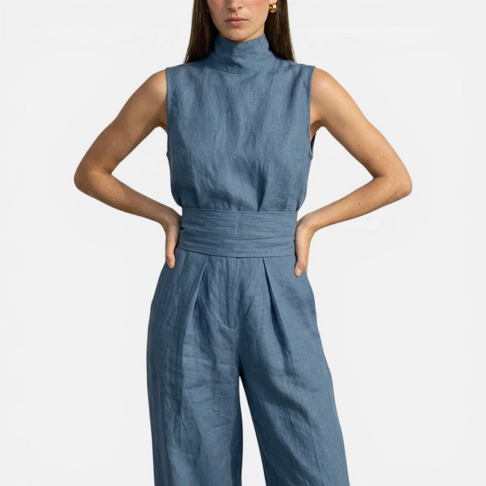 Feline | Sleeveless Wide Leg Jumpsuit