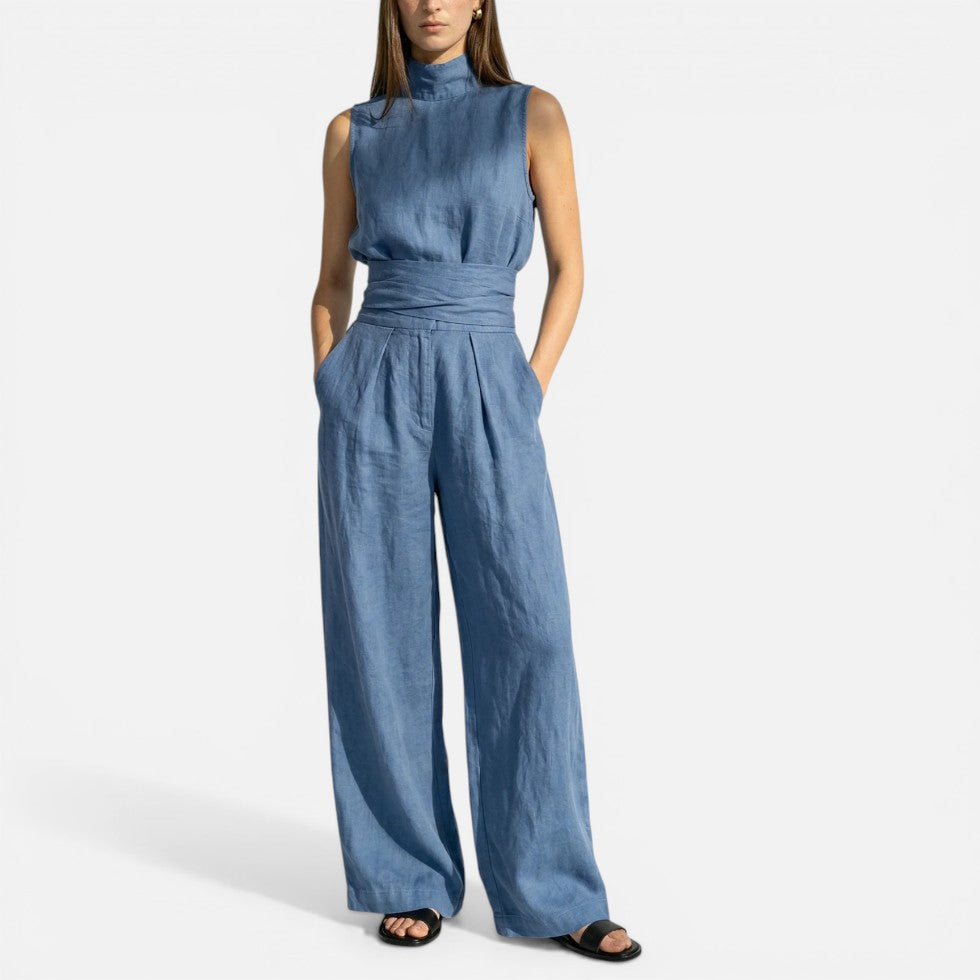 Feline | Sleeveless Wide Leg Jumpsuit