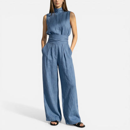 Feline | Sleeveless Wide Leg Jumpsuit