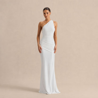 Ines | Women's One Shoulder Satin Maxi Dress