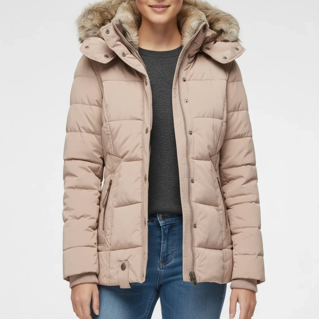 Lea | Faux Fur Hood Quilted Puffer Jacket