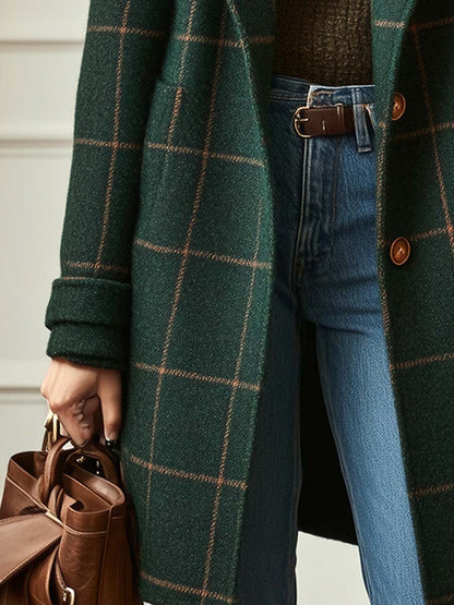 Violette | Classic Plaid Wool Coat
