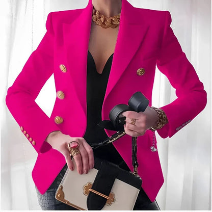 Dominique | Double Breasted Blazer Gold Buttons