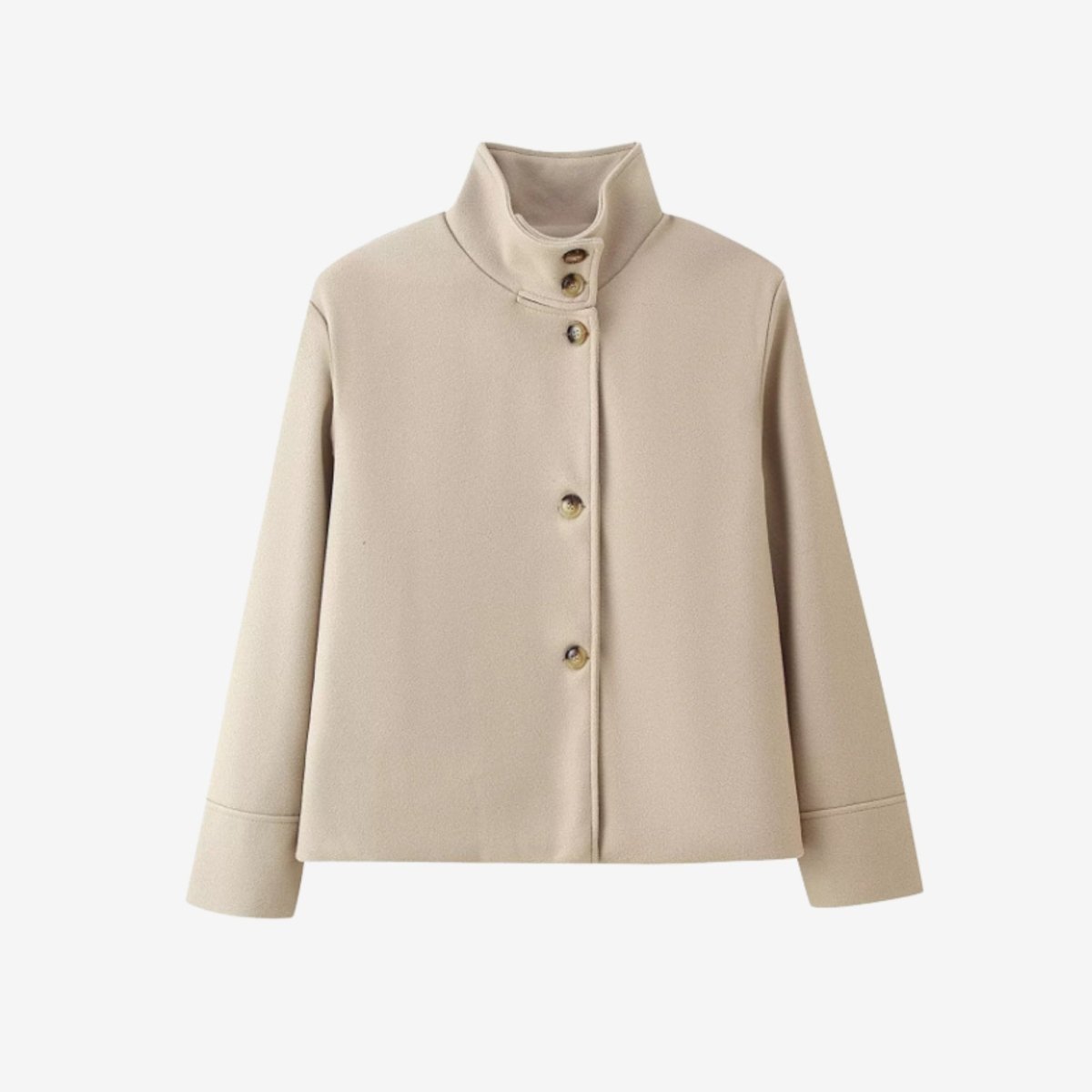 Solene | Funnel Neck Boxy Cropped Jacket