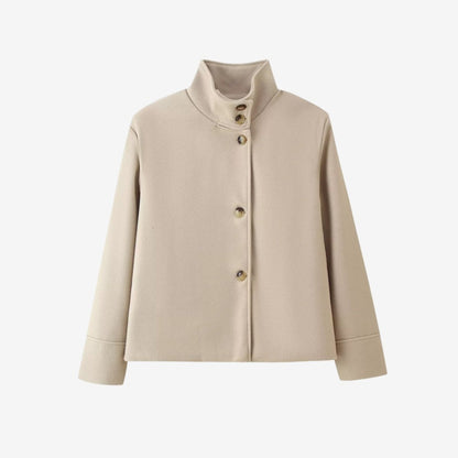Solene | Funnel Neck Boxy Cropped Jacket