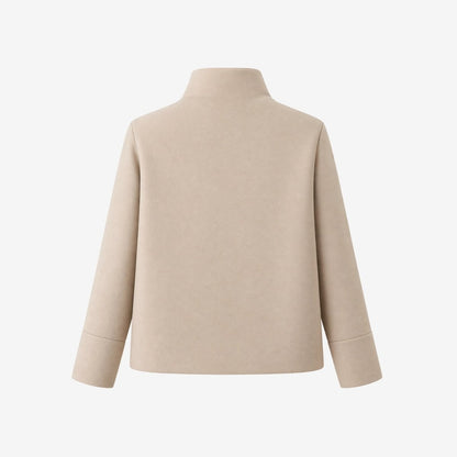 Solene | Funnel Neck Boxy Cropped Jacket