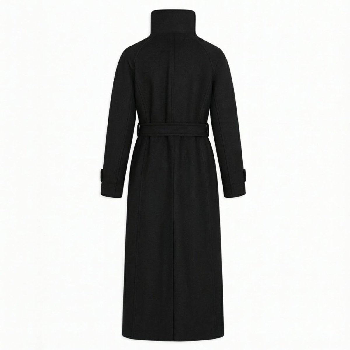 Isadora | Belted Funnel Neck Wool Coat