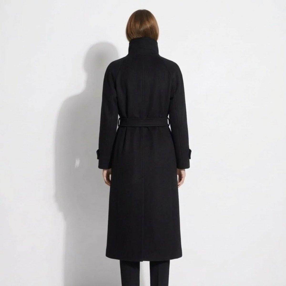Isadora | Belted Funnel Neck Wool Coat