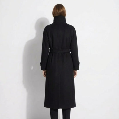 Isadora | Belted Funnel Neck Wool Coat