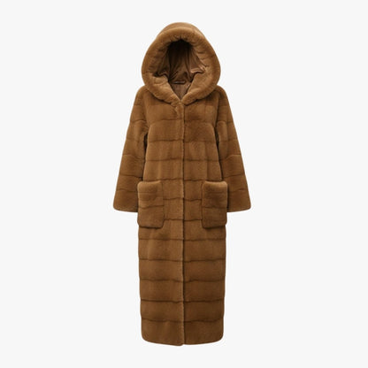 Anastasia | Long Hooded Faux Fur Coat