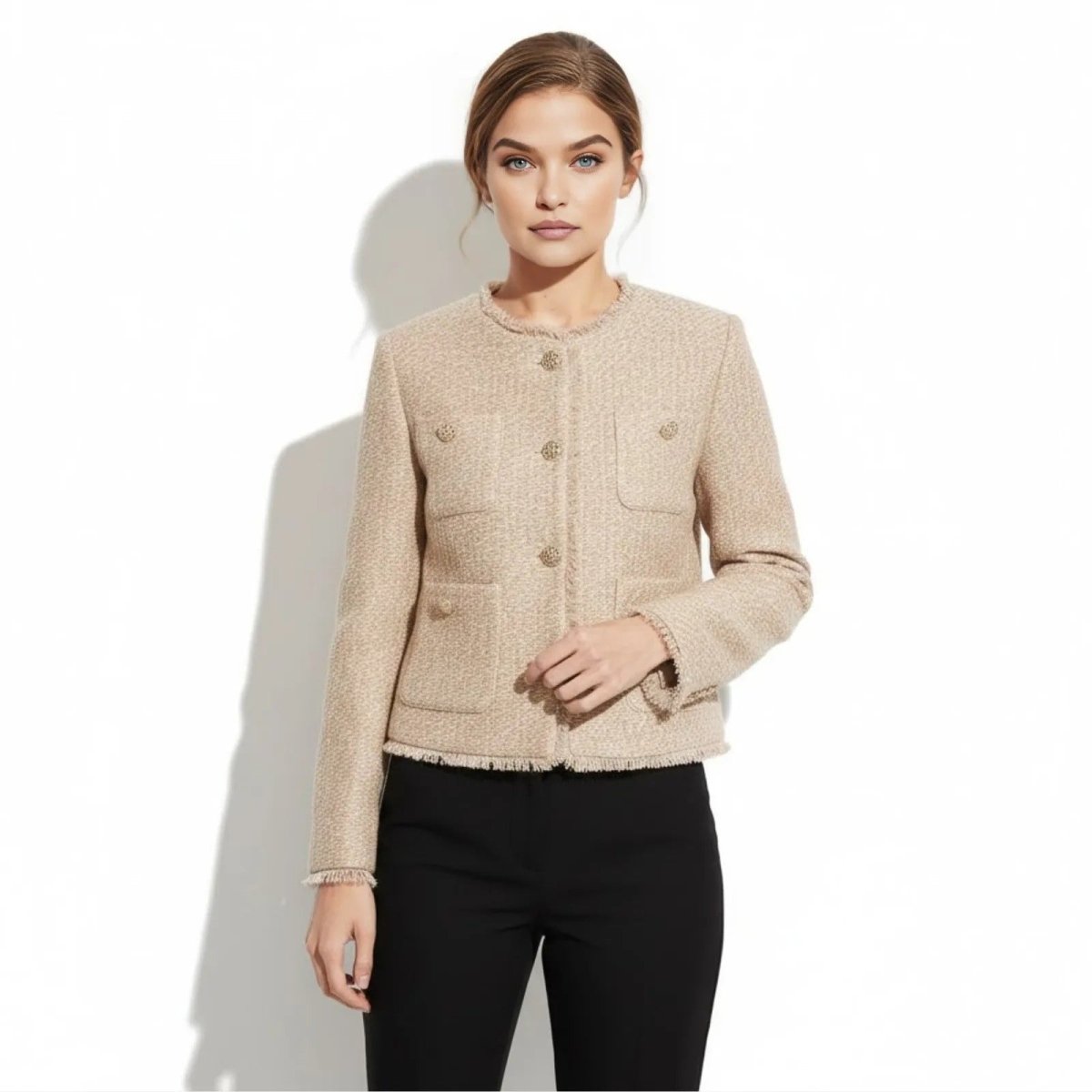Colette | Cropped Bouclé Tweed Jacket