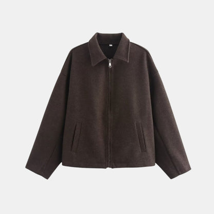 Adrienne | Wool Blend Zip-Up Jacket