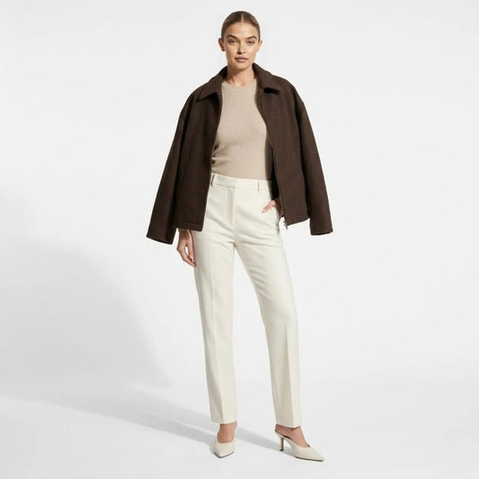 Adrienne | Wool Blend Zip-Up Jacket