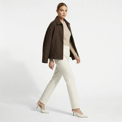 Adrienne | Wool Blend Zip-Up Jacket