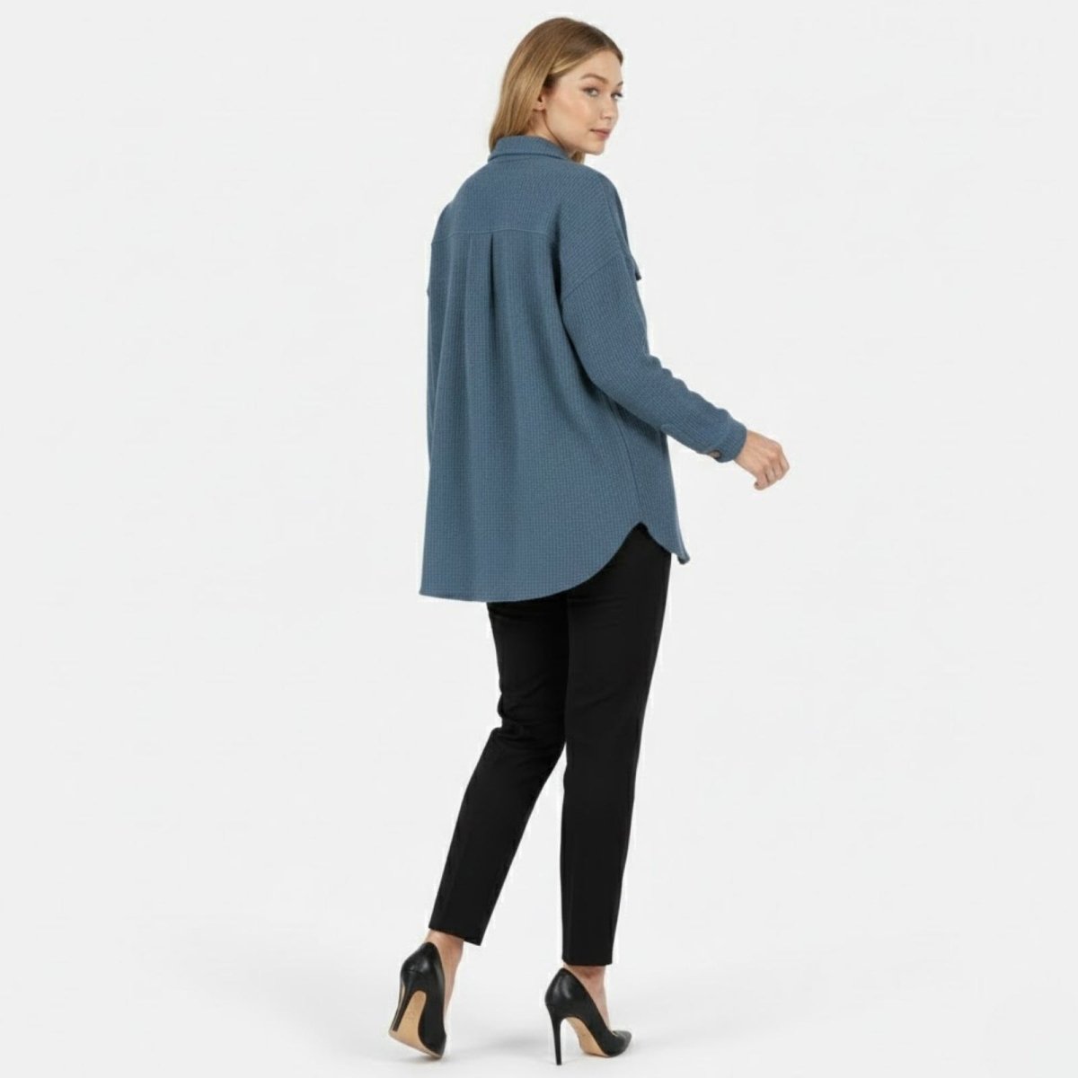 Donelle | Waffle Knit Shacket Relaxed Fit