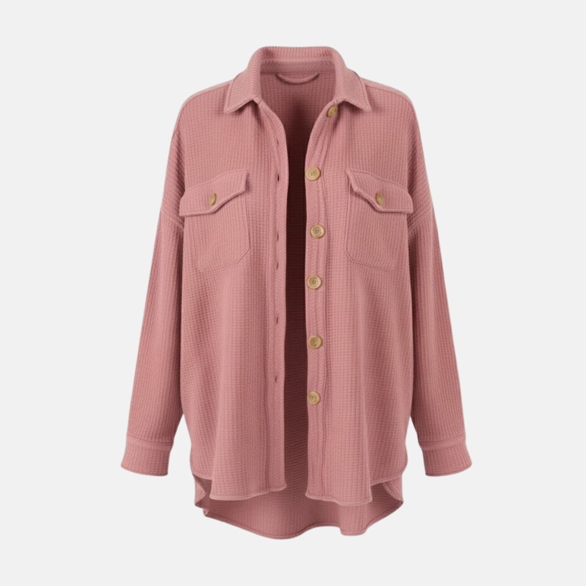 Donelle | Waffle Knit Shacket Relaxed Fit