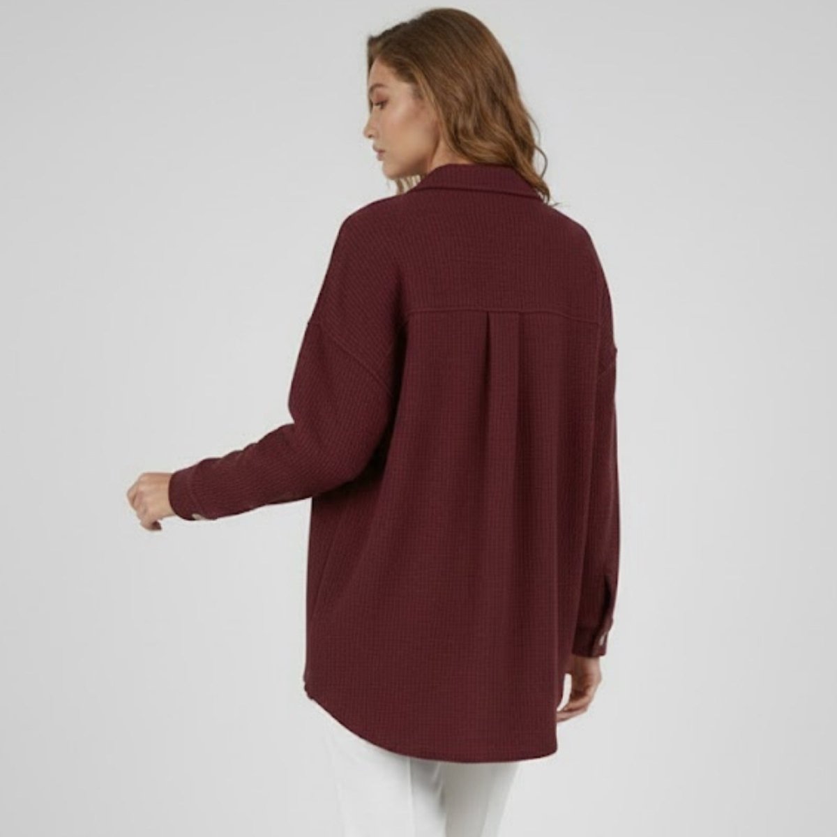 Donelle | Waffle Knit Shacket Relaxed Fit