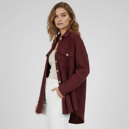 Donelle | Waffle Knit Shacket Relaxed Fit