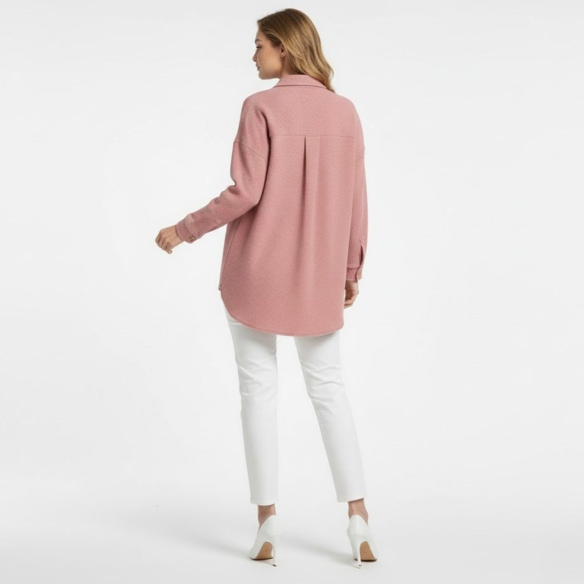Donelle | Waffle Knit Shacket Relaxed Fit