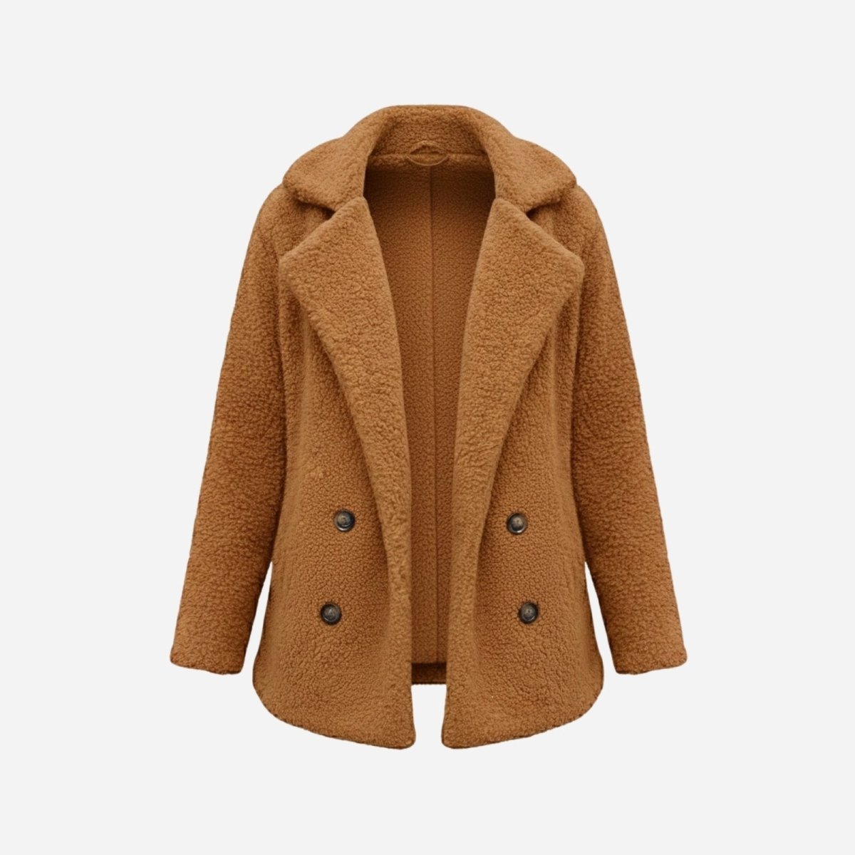 Claire | Double Breasted Bouclé Teddy Coat