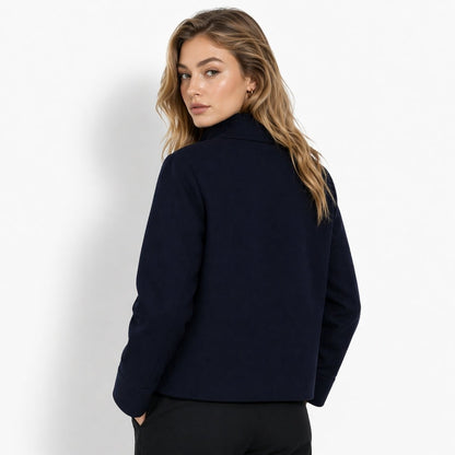 Solene | Funnel Neck Boxy Cropped Jacket